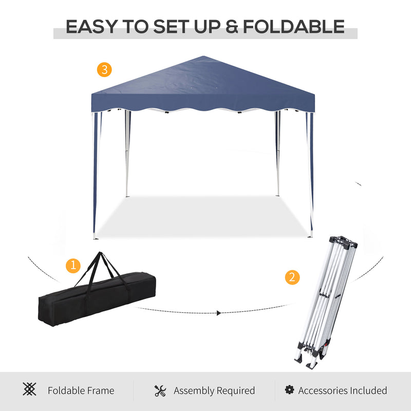 3 x 3m Pop Up Gazebo, Outdoor Camping Gazebo Party Tent with Carry Bag