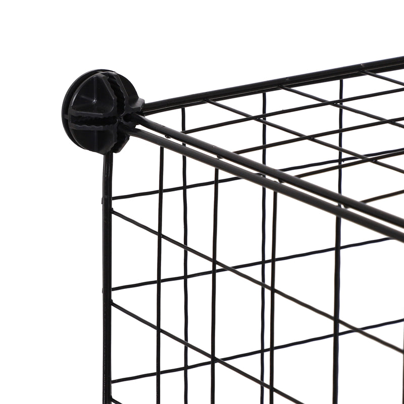 DIY 6 Cube Metal Wire Rack Interlocking Storage Cabinet Living Room Organiser Display Shelves Black