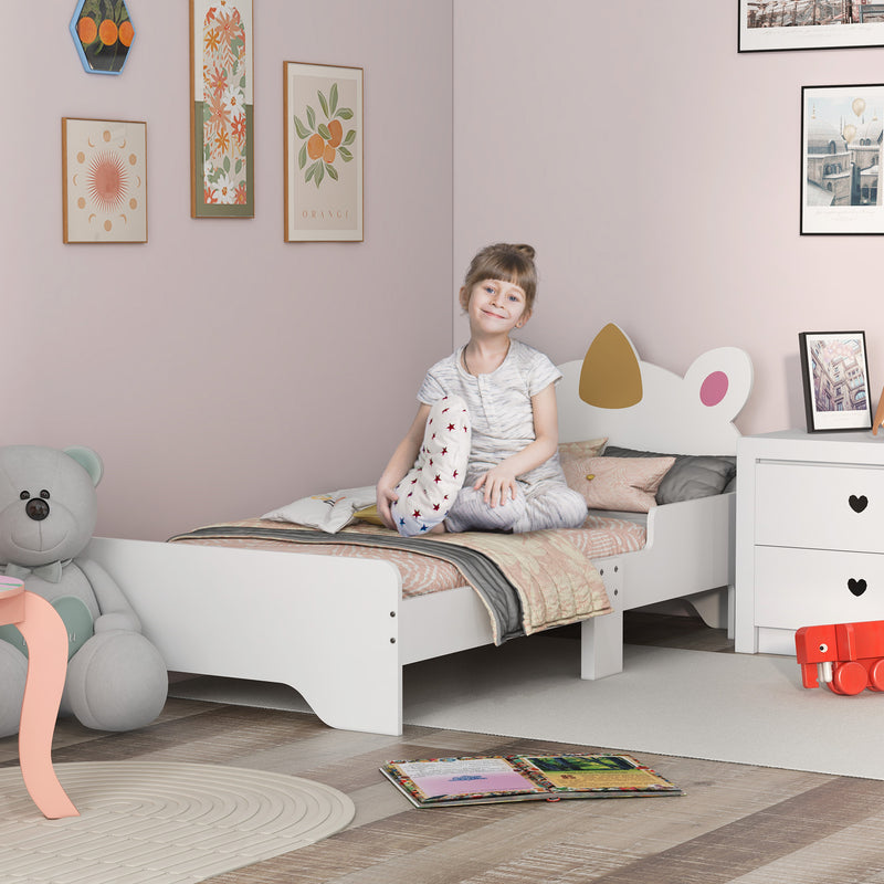 Toddler Bed, Kids Bedroom Furniture Unicorn Design for 3-6 Years Old, 143 x 74 x 67 cm, White