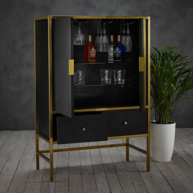 Monaco Drinks Cabinet Black - Bedzy Limited Cheap affordable beds united kingdom england bedroom furniture