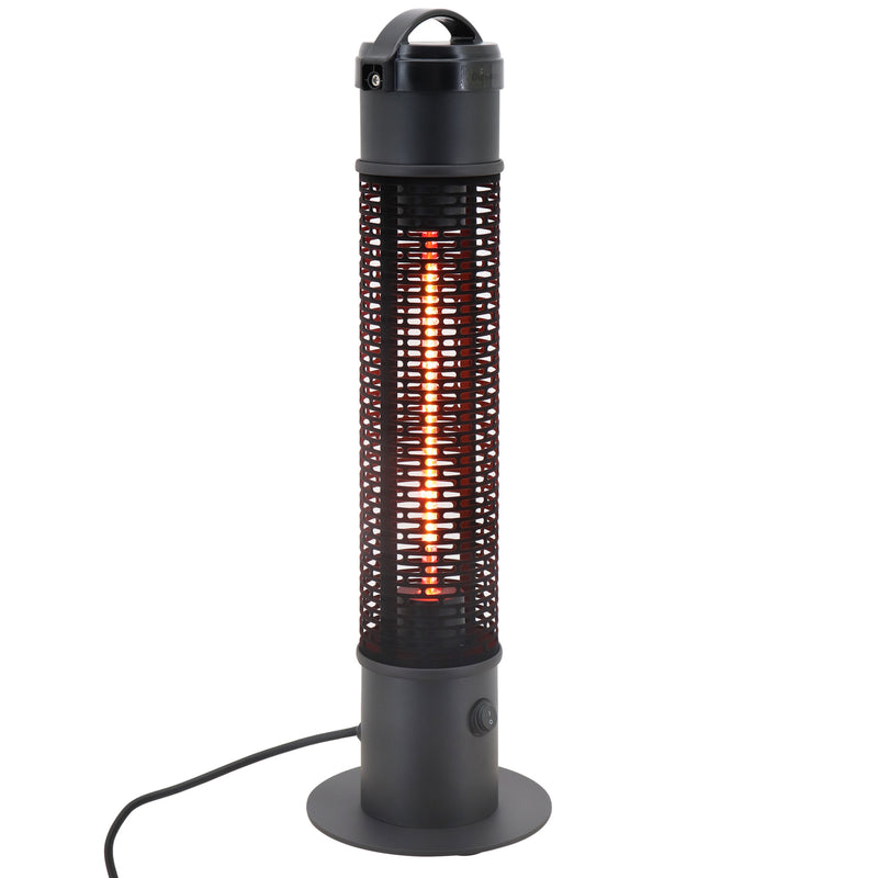Table Top Patio Heater, 1.2kW Infrared Outdoor Electric Heater with IP54 Rated Weather Resistance, Tip Over Safety Switch ?20 x 65 cm