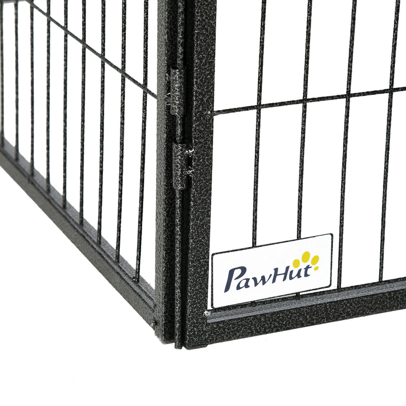 Heavy Duty Pet Playpen, 12 Panels Puppy Play Pen, Foldable Steel Dog Exercise Fence, with 2 Doors Locking Latch, 80 x 60 cm