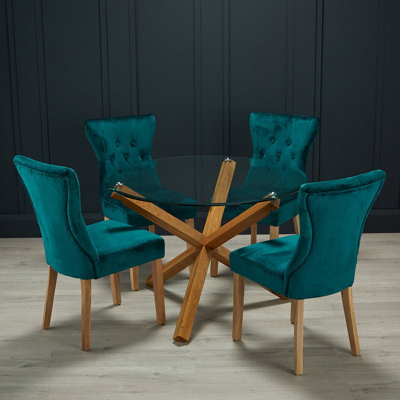 Naples Dining Chair Peacock Blue (Pack of 2) - Bedzy Limited Cheap affordable beds united kingdom england bedroom furniture
