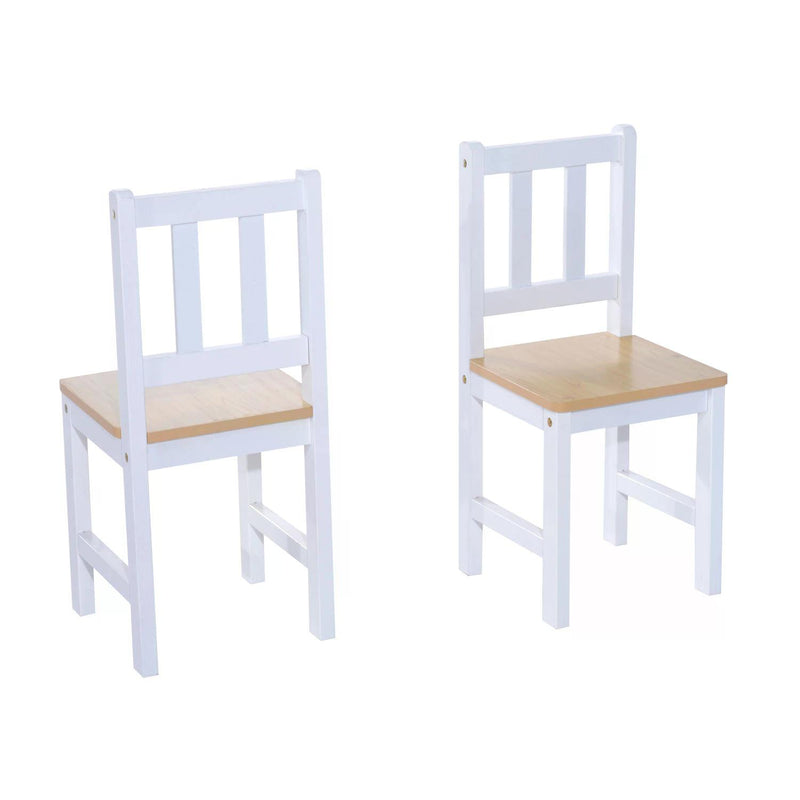Pine Wood Kids 4 Pc Furniture Set-Oak/White