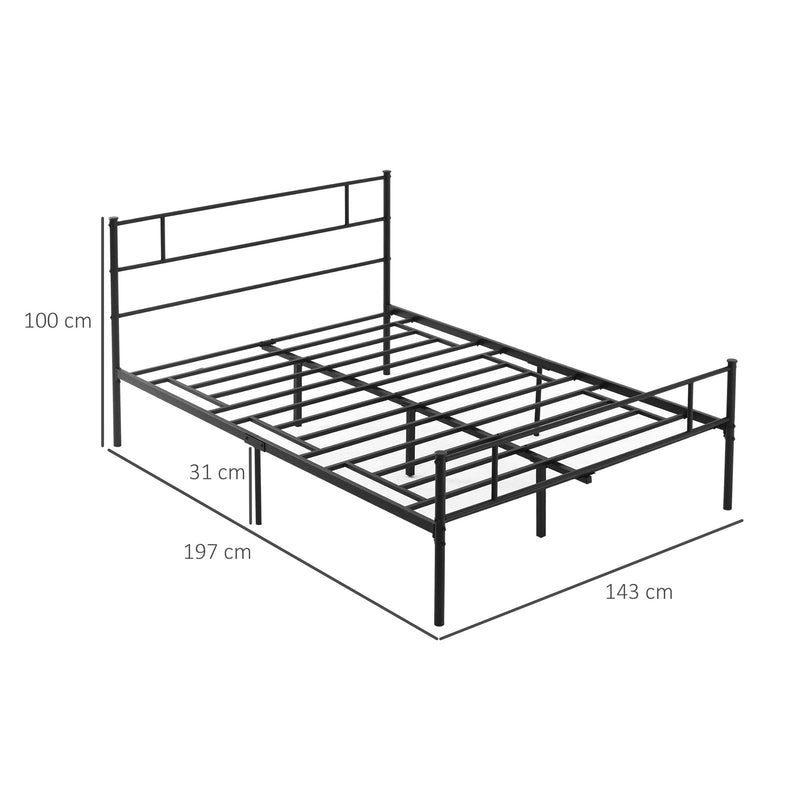Bedzy Basics Double Metal Bed Frame Black