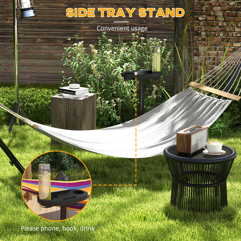 9.4ft Hammock Stand with Side Tray Stand, Steel Frame Hammock Net Stand, for String-style, Brazilian-style, Flat-style, Rope-style