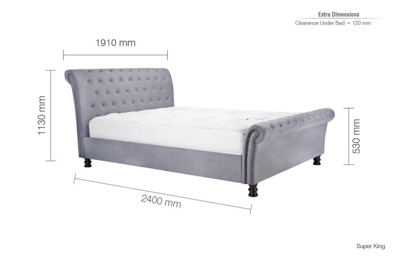 Opulence Super King Bed Grey - Bedzy Limited Cheap affordable beds united kingdom england bedroom furniture