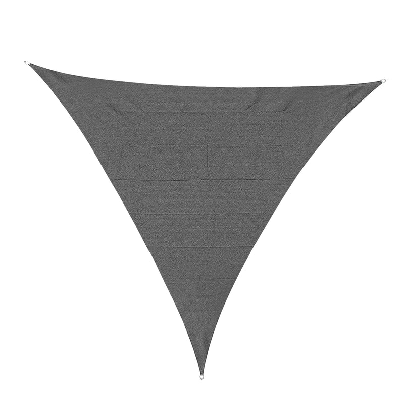 5x5m Triangle Sun Shade Sail Outdoor UV Protection Canopy w/ Steel Rings Ropes UV Block Outdoor Patio Shelter Grey