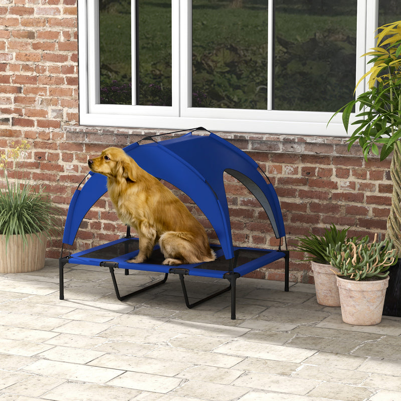 Cooling Raised Pet Bed w/ Washable Breathable Mesh, for Large Dogs, 106 x 76 x 94cm - Dark Blue