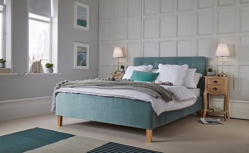 Pierre 5.0 King Bed Aqua - Bedzy Limited Cheap affordable beds united kingdom england bedroom furniture