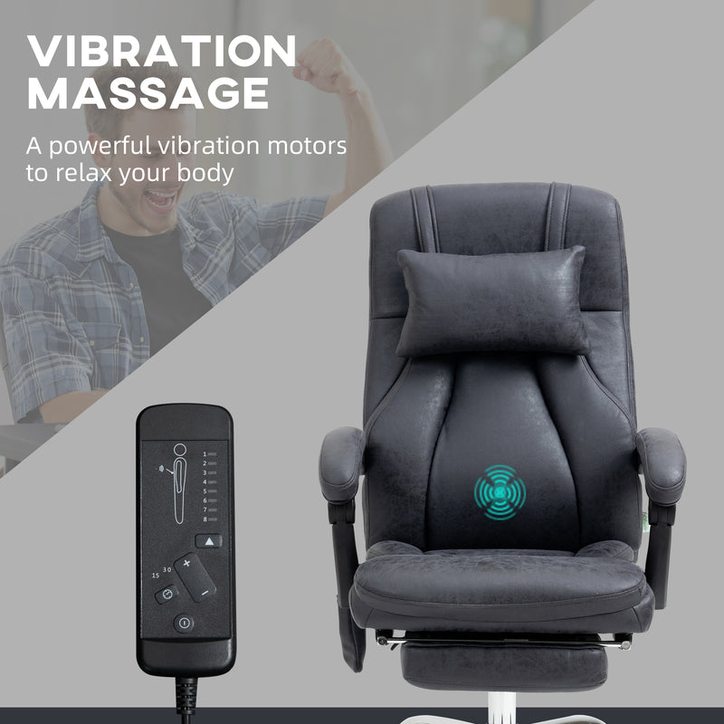 High Back Vibration Massage Office Chair with Headrest, Reclining Computer Chair with Footrest, Swivel Wheels, Remote