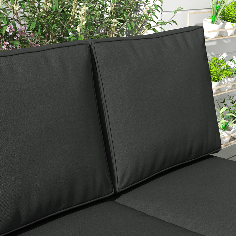 3-Piece Back and Seat Cushion Pillows Replacement, Patio Chair Cushions Set for Indoor Outdoor, Charcoal Grey