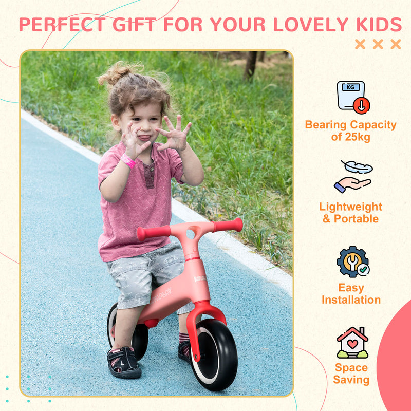 Balance Bike with Adjustable Seat for 1.5 - 3 Years Old - Pink