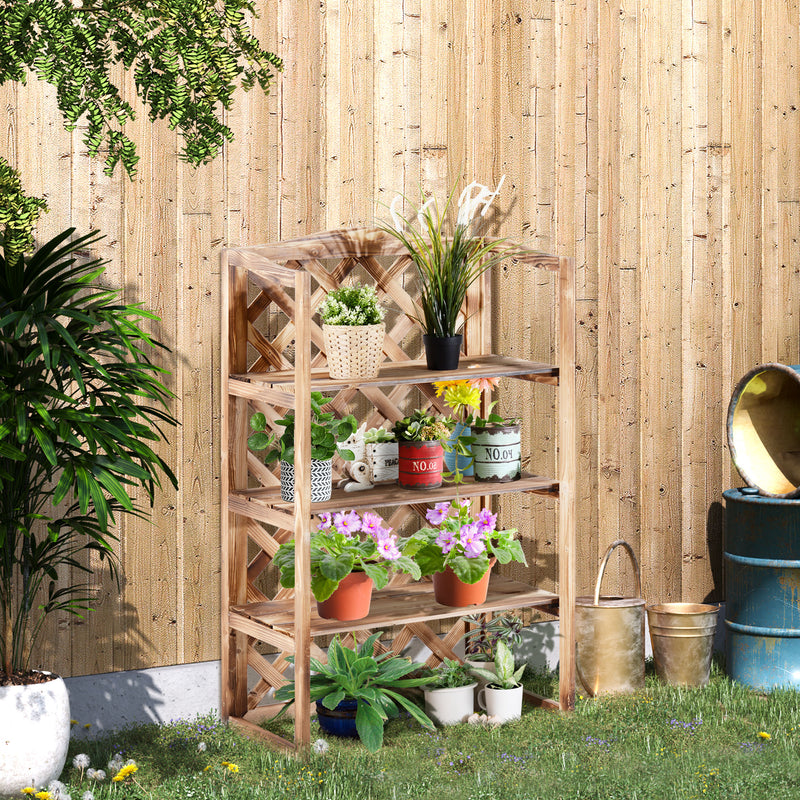 3-Tier Wooden Flower Stand Plant Holder Shelf Display Rack Pots Storage Outdoor Indoor 75 x 38 x 120cm