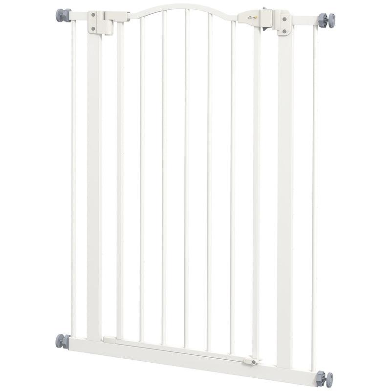 Metal Pet Safety Gate Dog Gate Folding Fence, White