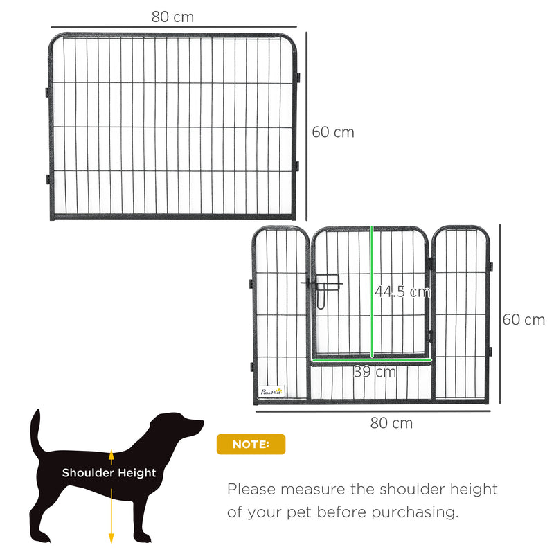 Heavy Duty Pet Playpen, 12 Panels Puppy Play Pen, Foldable Steel Dog Exercise Fence, with 2 Doors Locking Latch, 80 x 60 cm