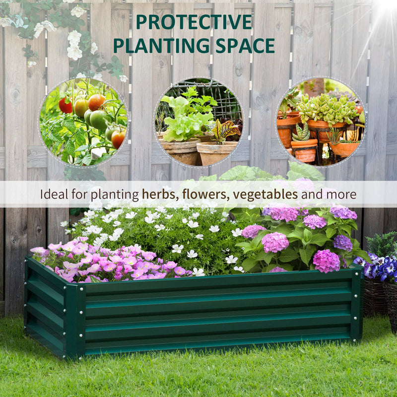 Raised Beds for Garden, Galvanized Outdoor Planters, for Herbs and Vegetables, Use for Patio, Backyard, Balcony, Green