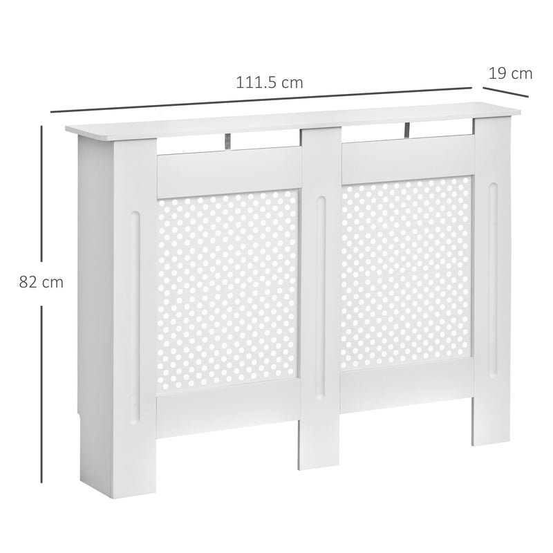 Wooden Radiator Cover Heating Cabinet Modern Home Furniture Grill Style White Painted (Medium)