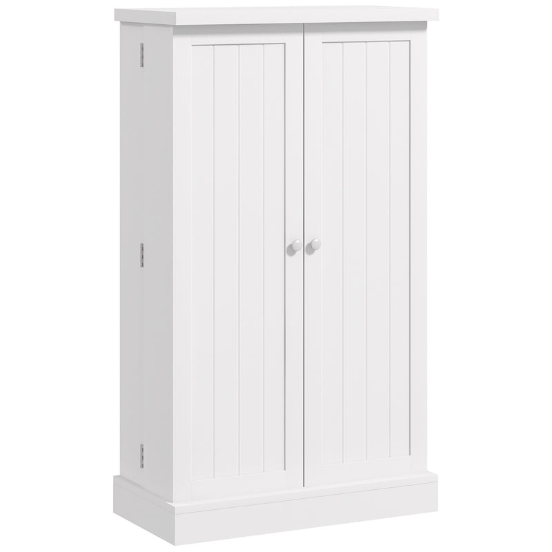 Freestanding Multi-Storage Kitchen Cupboard with Adjustable Shelves White