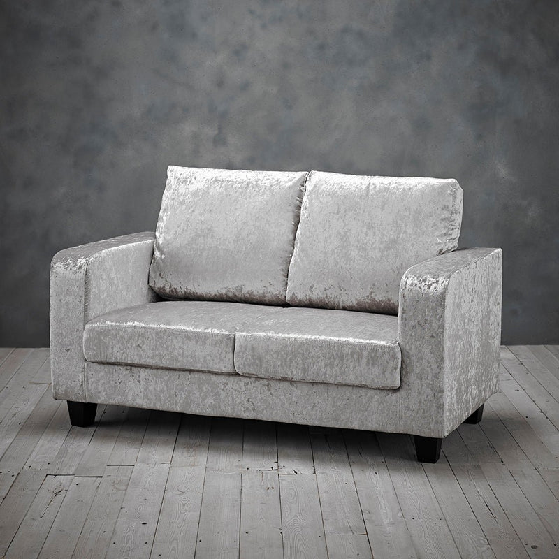 Sofa In A Box Silver Crushed Velvet - Bedzy Limited Cheap affordable beds united kingdom england bedroom furniture