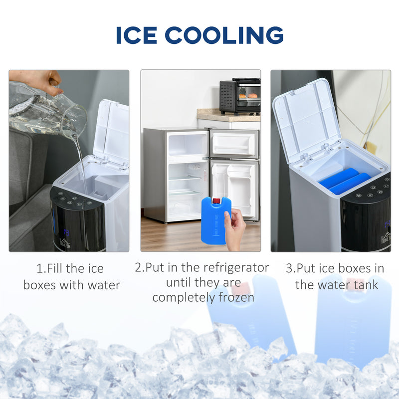 41" Bladeless Air Cooler, Evaporative Ice Cooling Tower Fan Water Conditioner Humidifier Unit w/ 3 Modes, Remote Controller, Timer