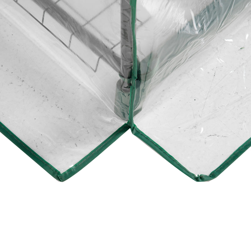 5 Tier Greenhouse Outdoor Flower Stand PVC Cover Portable Shed Metal Frame Transparent 69 x 49 x 193cm
