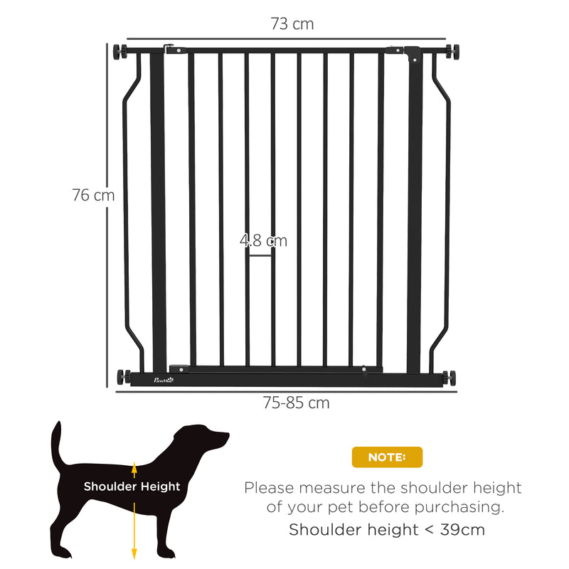 Extra Wide Dog Safety Gate, with Door Pressure, for Doorways, Hallways, Staircases - Black