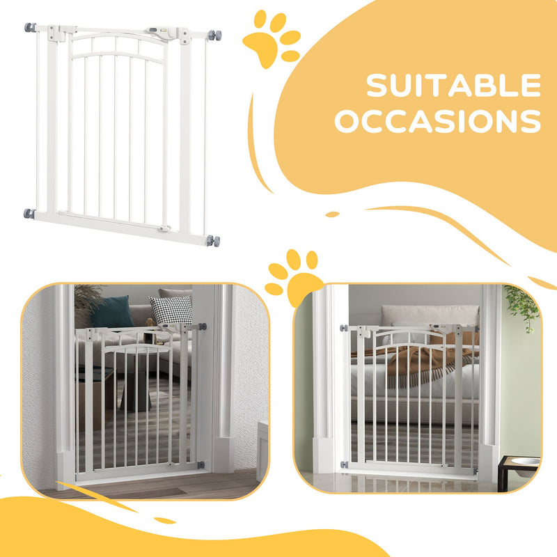 Pressure Fit Stair Gate, Dog Gate w/ Auto Closing Door, for Small, Medium Dog, Easy Installation, for 74-80cm Opening