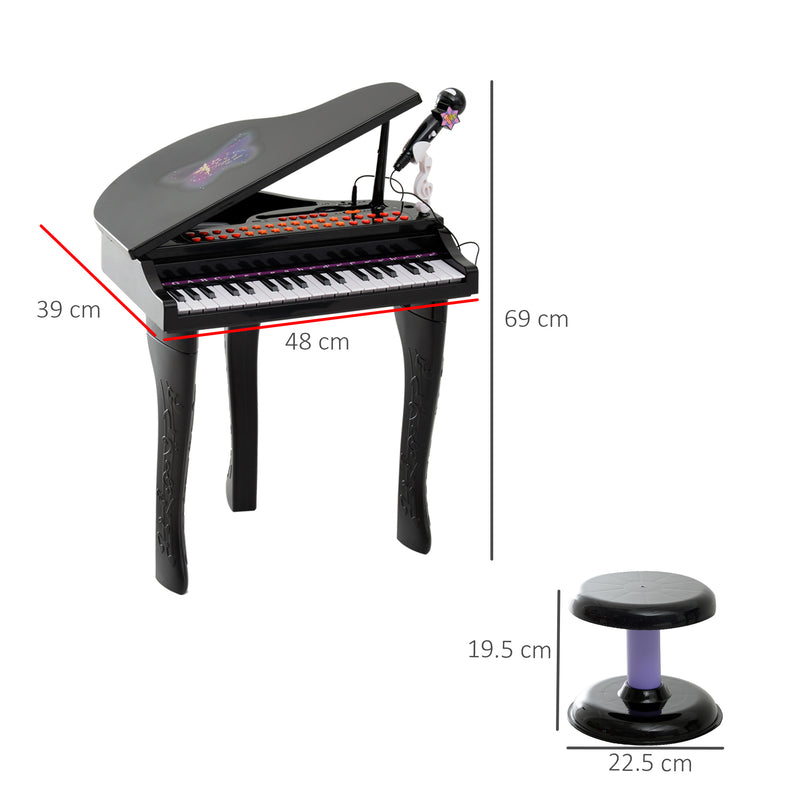 Mini Electronic Piano W/Stool-Black