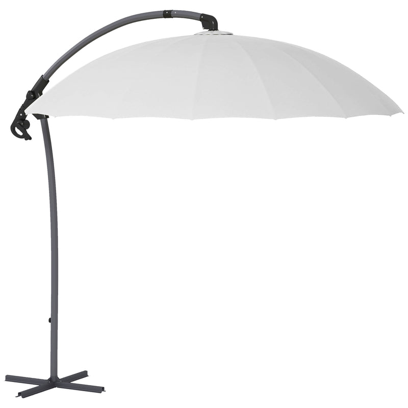 2.7m Cantilever Parasol, with Cross Base - Grey