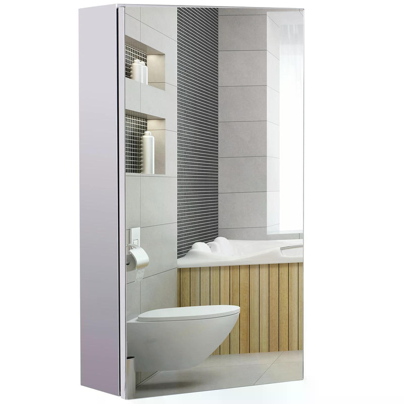 Stainless Steel Wall-mounted Bathroom Mirror Storage Cabinet 300mm (W)