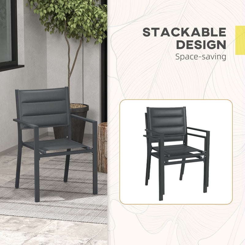 Set of Two Aluminium Stacking Garden Chairs