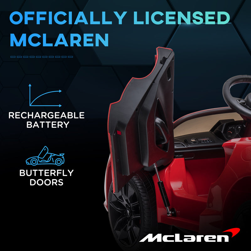 Mclaren Licensed Kids Electric Ride on Car with Butterfly Doors, 12V Powered Electric Car with Remote Control, Horn, Headlights, MP3