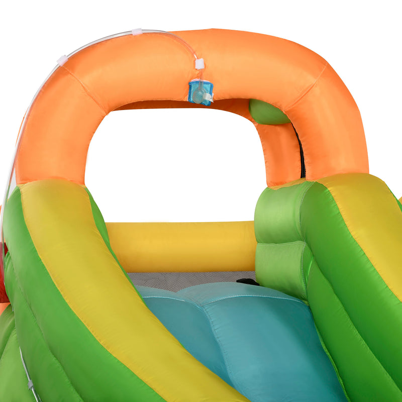 7 in 1 Kids Bouncy Castle Water Slide Bounce House Includes Slide, Trampoline, Pool, Water Gun, Ball-target, Boxing Post Tunnel w/Air Blower