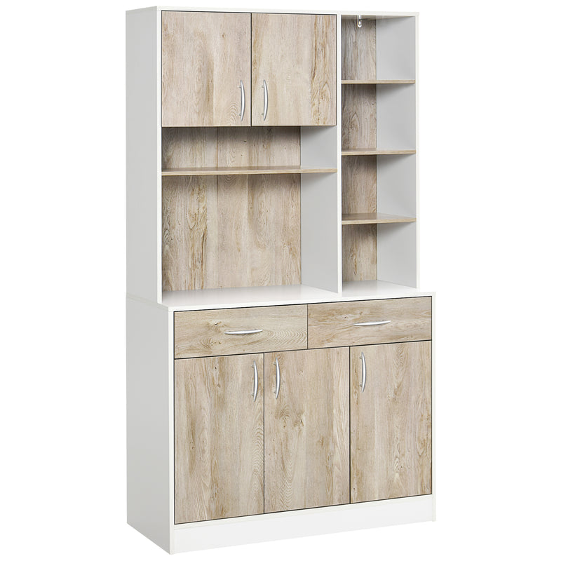 Kitchen Cupboard Sideboard Storage Cabinet Unit with Counter Top, Adjustable Shelves, Drawers for Dining Room, Living Room
