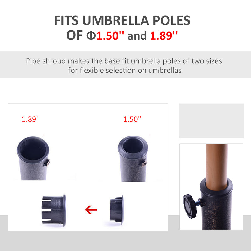 13kg Resin Umbrella Stand Holder, Garden Parasol Base for 38mm or 48mm Outdoor Umbrella Poles, Bronze Tone
