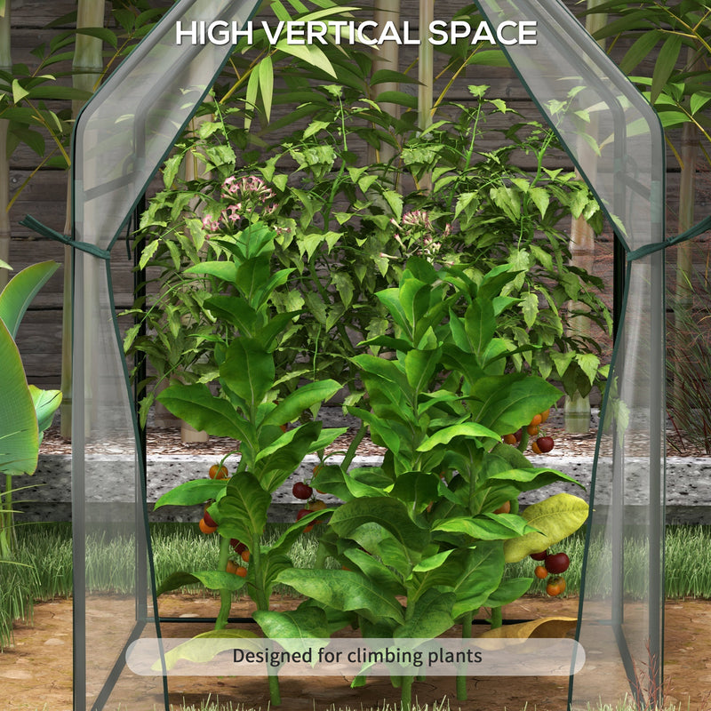 Mini Greenhouse, Garden Tomato Growhouse with 2 Zipped Doors, Portable Indoor Outdoor Green House, 90 x 90 x 145cm, Clear