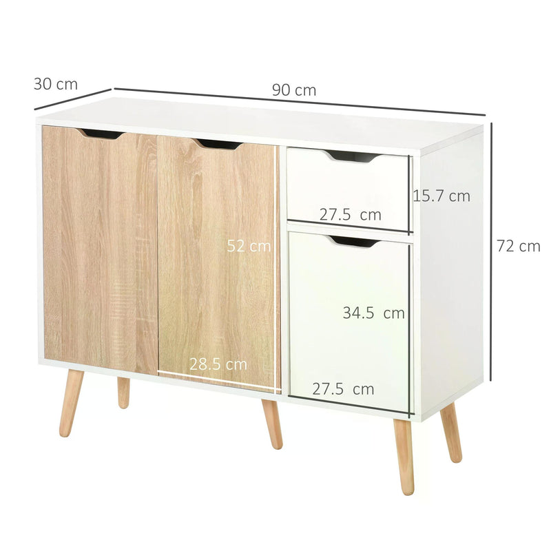 Sideboard Floor Standing Storage Cabinet with Drawer for Bedroom, Living Room, Home Office, Natural
