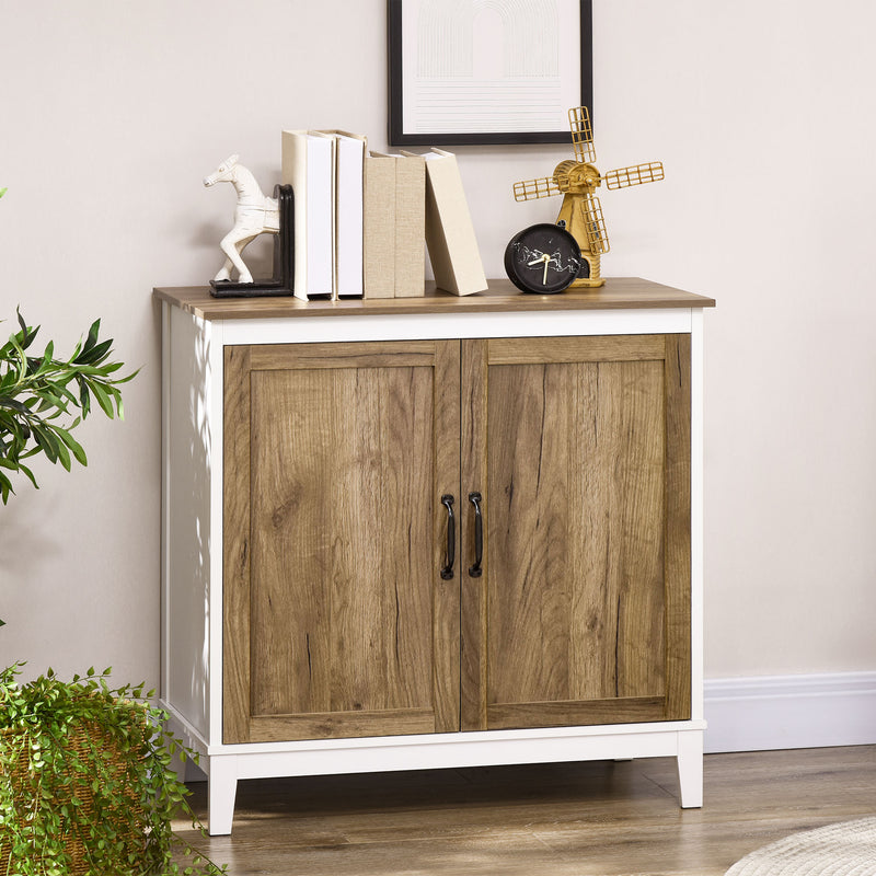 Farmhouse Storage Cabinet, Sideboard Storage Cupboard with Double Doors and Shelves, Dark Grey