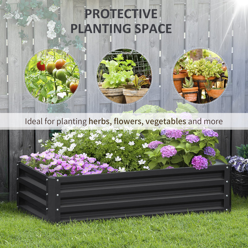 Raised Beds for Garden, Galvanized Outdoor Planters, for Herbs and Vegetables, Use for Patio, Backyard, Balcony, Grey