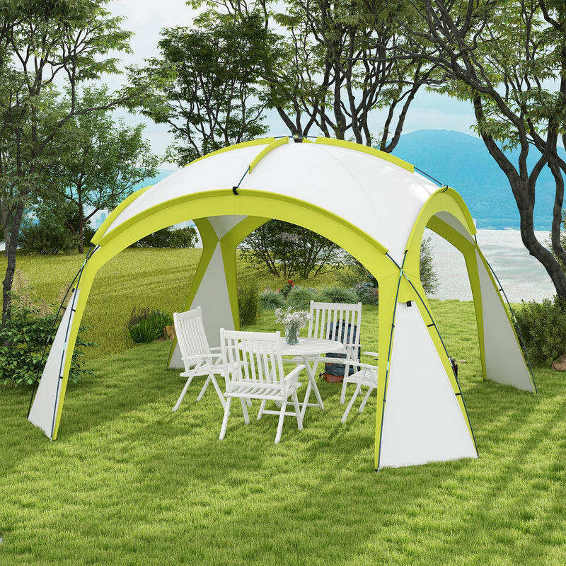 3.5 x 3.5M Camping Gazebo, Outdoor Event Shelter Dome Tent Garden Sun Shelter Patio Spire Arc Pavilion Camp Sun Shade, Green