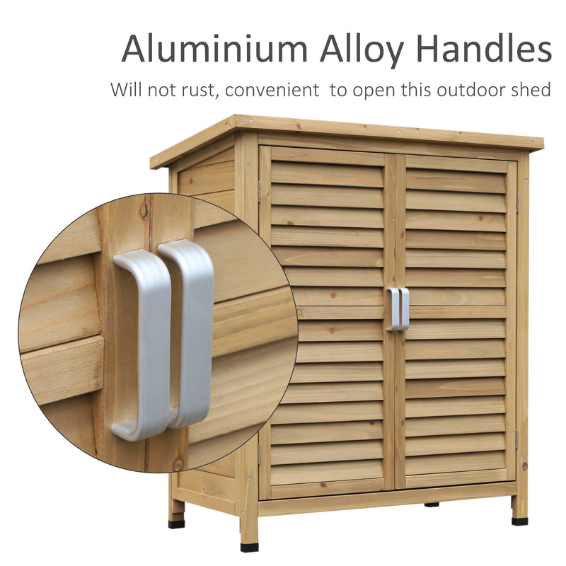 Garden Storage Unit Solid Fir Wood Garage Organisation Sturdy Cabinet Outdoor