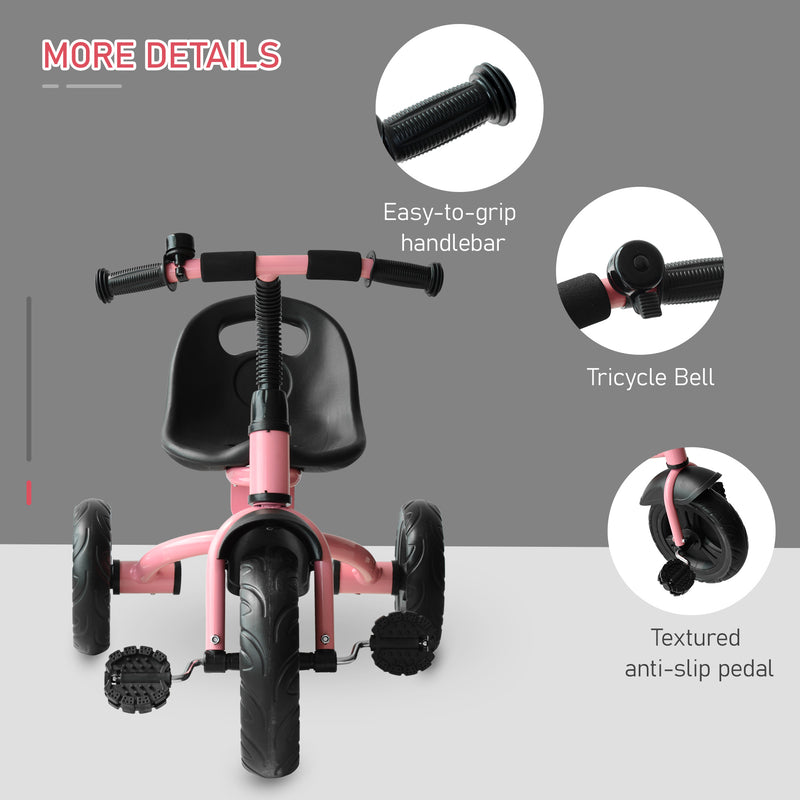 Ride On Tricycle 3 Wheels Pedal Trike for ages over 18 months Toddlers, Pink