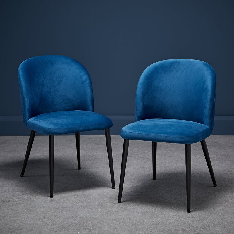 Zara Dining Chair Blue (Pack of 2) - Bedzy Limited Cheap affordable beds united kingdom england bedroom furniture