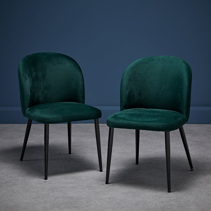 Zara Dining Chair Green (Pack of 2) - Bedzy Limited Cheap affordable beds united kingdom england bedroom furniture
