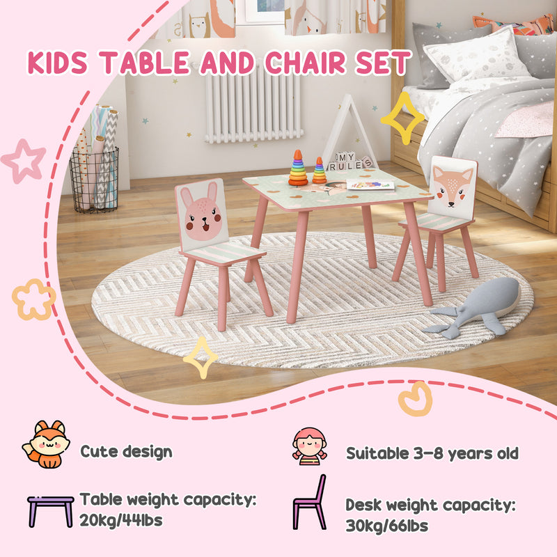 Kids Table and Chair Set and Kids Easel with Paper Roll, Storage Baskets, Kids Activity Furniture Set, Pink