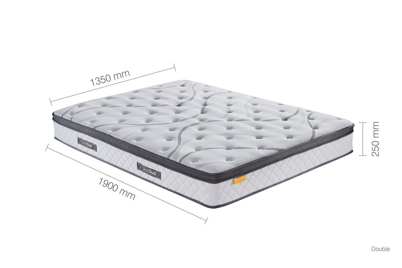 Double Premium Package | Elm Double Bed Brown & SleepSoul Heaven Mattress