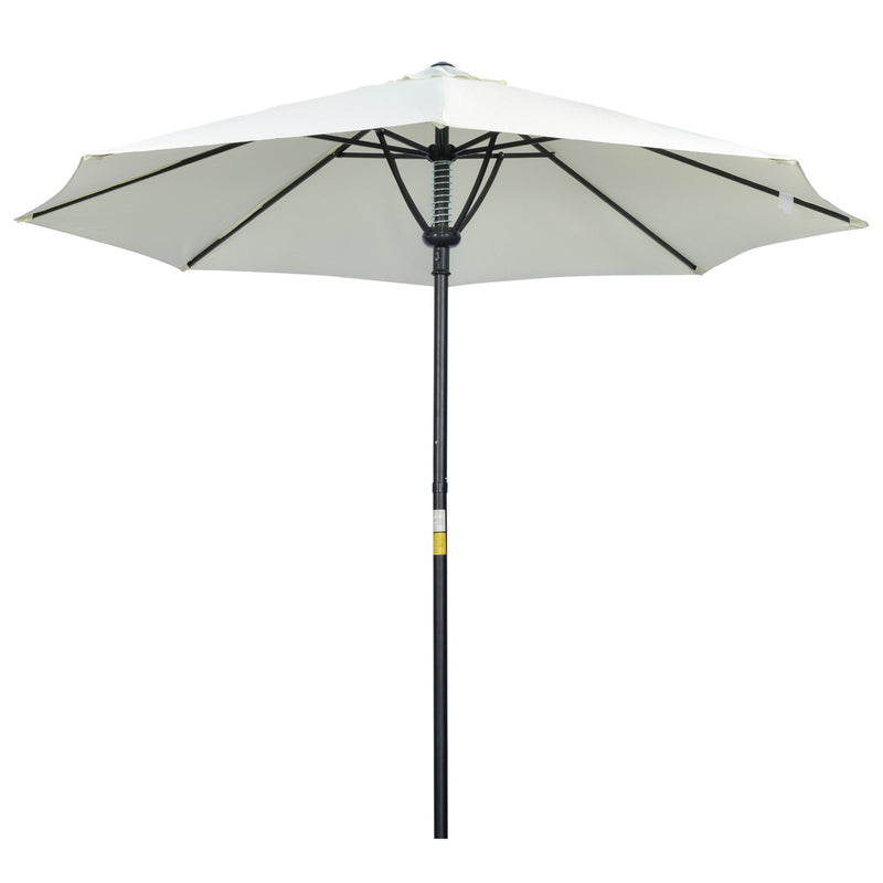 Garden Parasol Umbrella, Outdoor Market Table Umbrella Sun Shade Canopy with 8 Ribs, Cream