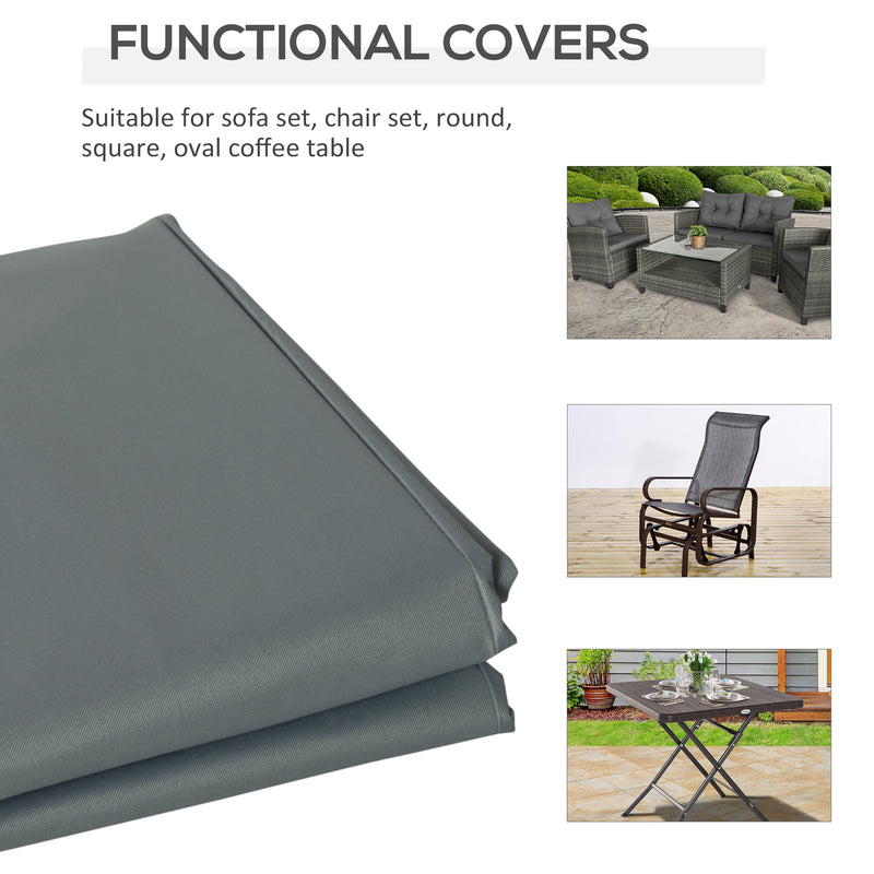 Rectangular Patio Furniture Cover for 3 Seater Sofa Bistro Set, Water UV Resistant Protection 600D Oxford Fabric Cover, 190 x 72 x 76cm