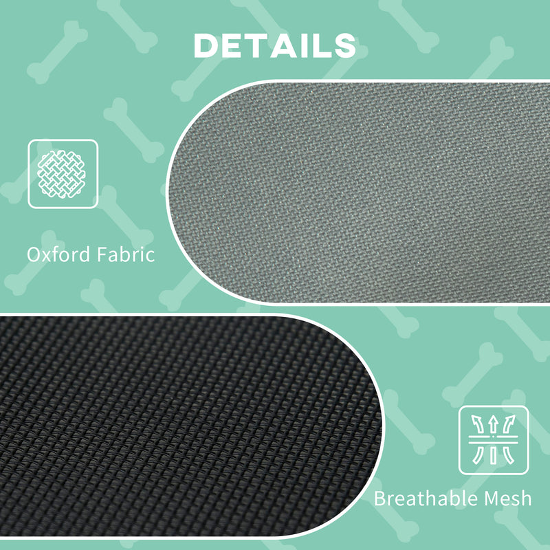 Elevated Dog Bed Waterproof Elevated Pet Cot with Breathable Mesh UV Protection Canopy Grey, for Small Dogs, 61 x 46 x 62cm